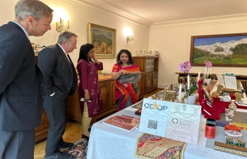 Ambassador Mridul Kumar hosted Ms. Helene Budliger Artieda, State Secretary for Economic Affairs (SECO) and Prof. Dr. Martina Hirayama, State Secretary for Education, Research and Innovation (SERI) at India House